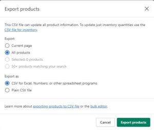 From Shopify to WooCommerce Export Products