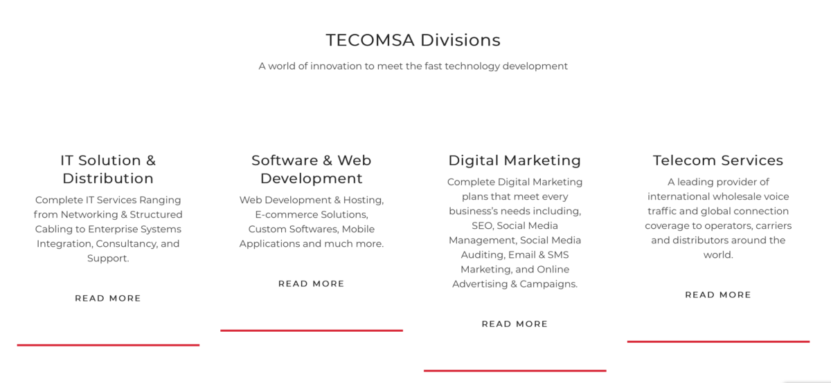 IT solutions tecomsa divisions