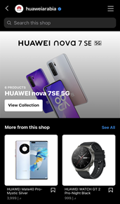 Instagram Shop Huawei Arabia