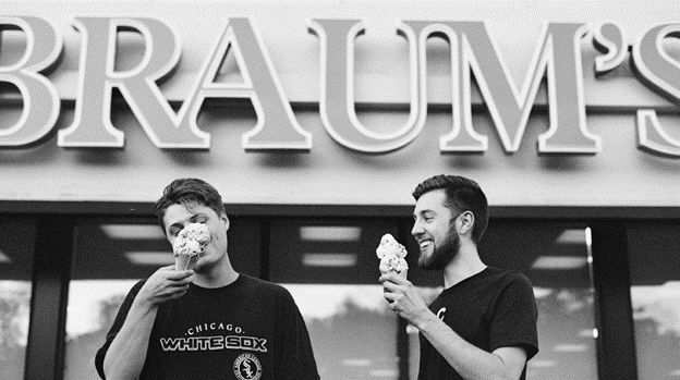 customer satisfaction men eating ice cream