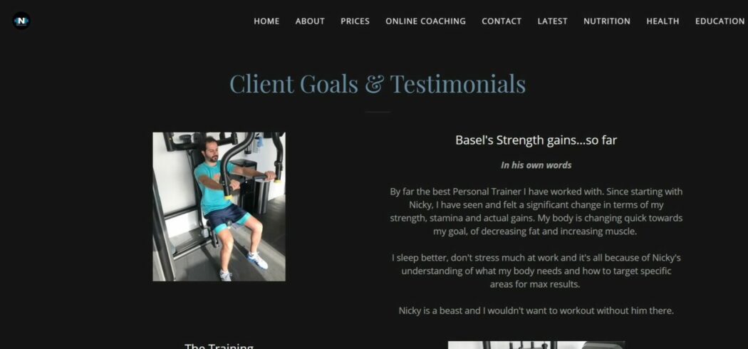 online shopping client testimonial nicky fitness