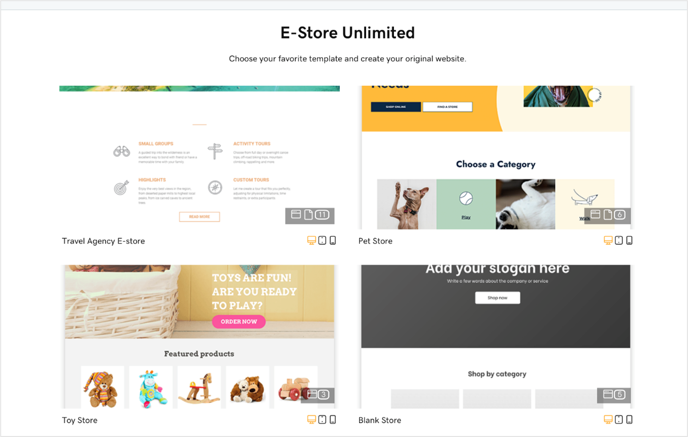 E-commerce starter kit: choosing a template