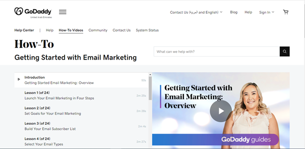 free digital marketing course from GoDaddy to use Email marketing