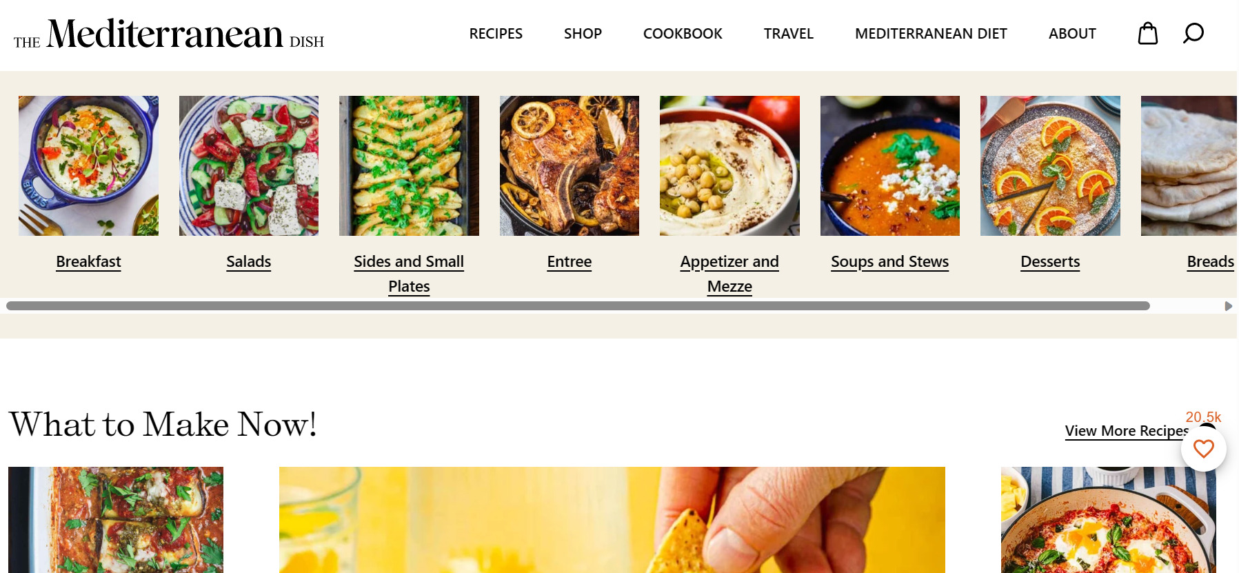 Screenshot of The Mediterranean Dish's blog