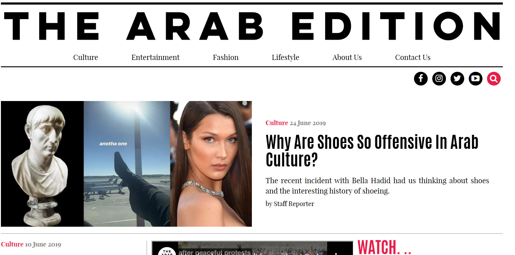 Screenshot of The Arab Edition's blog's