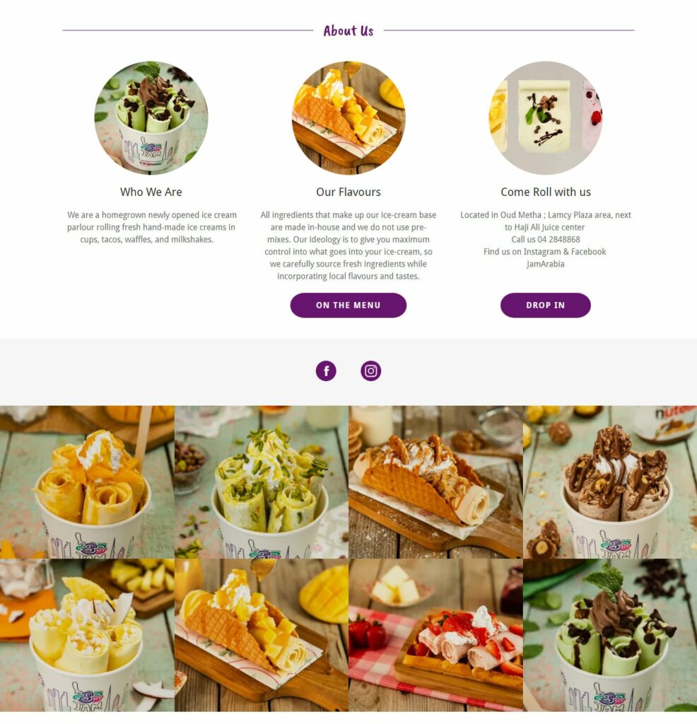 jam rolled ice cream dubai create a website homepage