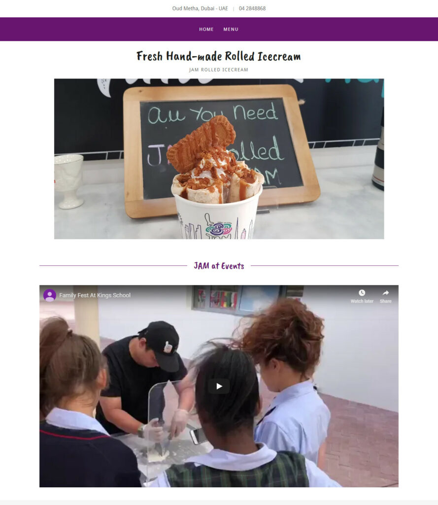 jam rolled ice cream dubai create a website homepage