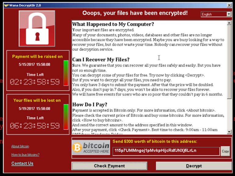 malware attacks ransomware message