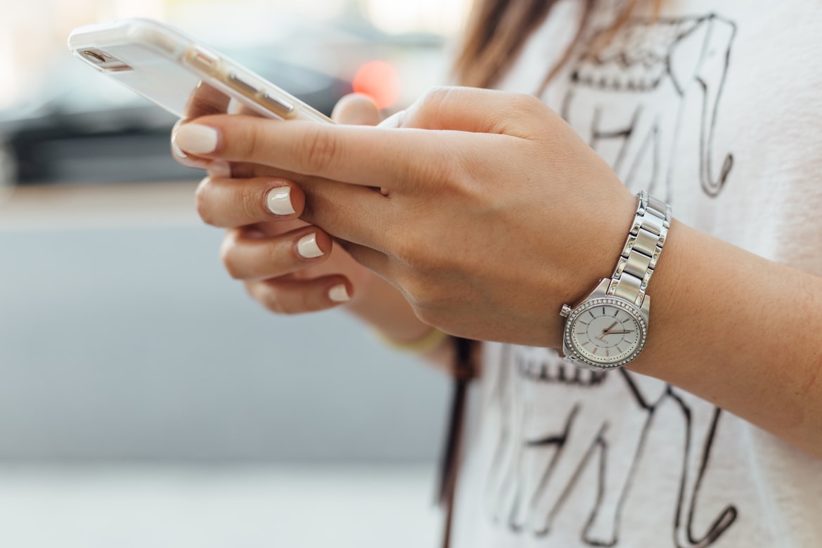 hand holding phone