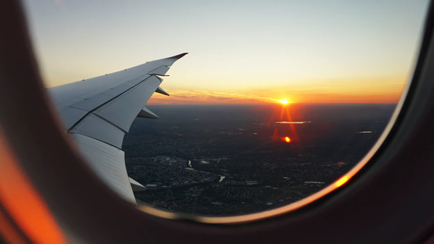 sunset from the plane window