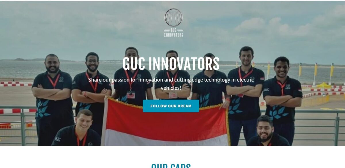 الصفحة الرئيسية لموقع GUC Innovators