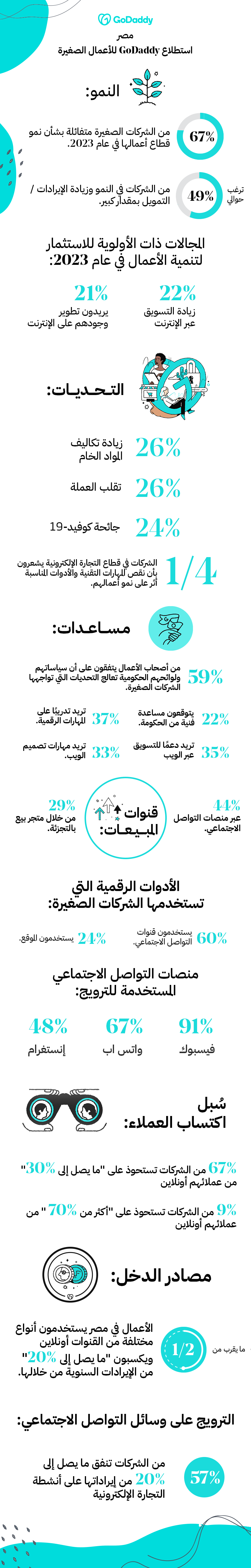 نتائج استطلاع GoDaddy لريادة الأعمال في مصر.