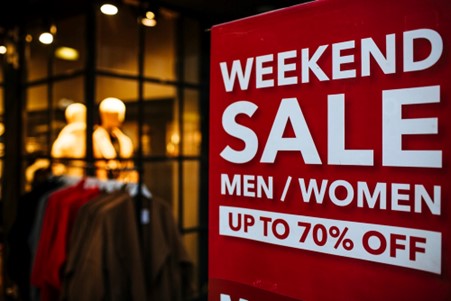 retail store with a big weekend flash sale