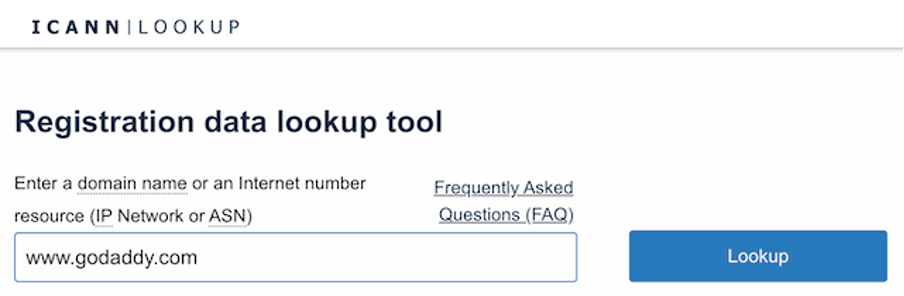 ICANN Lookup Tool