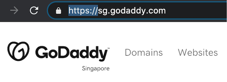 Example of a secure URL with SSL certificate