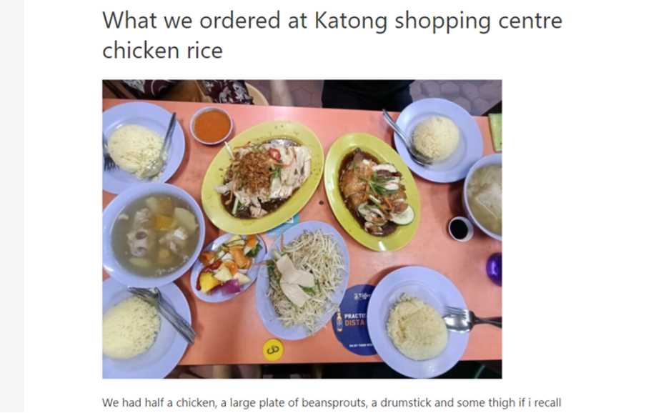 A BLOG POST FEATURING AN IMAGE OF THE BLOGGER ACTUALLY EATING AT THE STALL SHE IS REVIEWING.