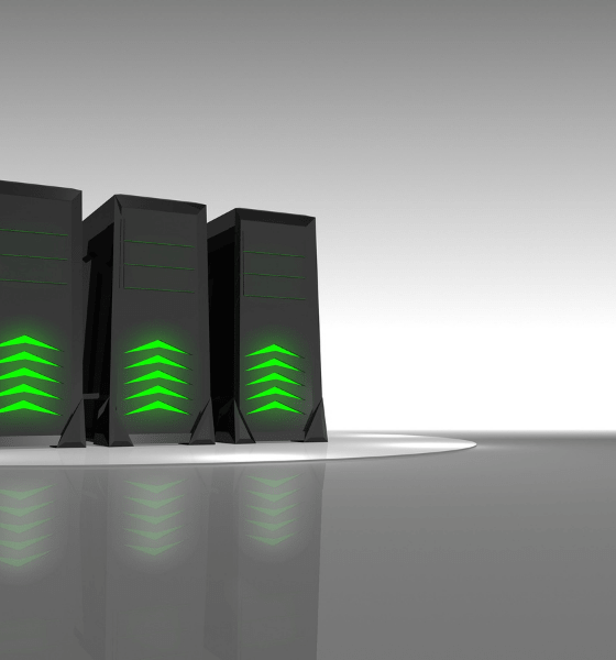 3 Hosting Servers on a grey background