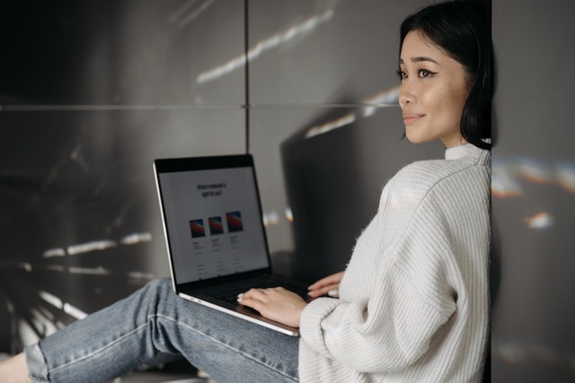 Online Store Woman With Laptop