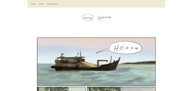 Screenshot of front of website for Malaysian Artist Friedrice Comic