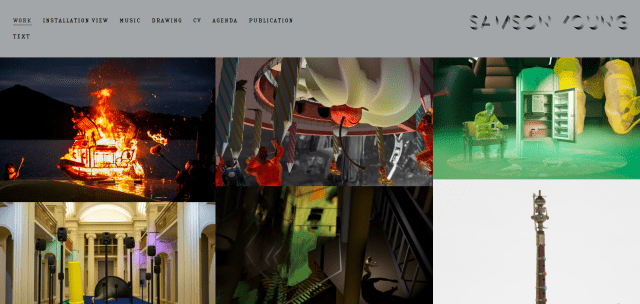 Screenshot of front of website for Sound Artist Samson Young