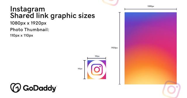 Social Media Image Sizes Instagram Shared Link Graphic