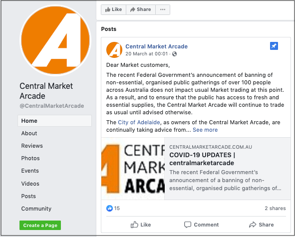 AU Build Customer Loyalty Central Market Arcade Facebook