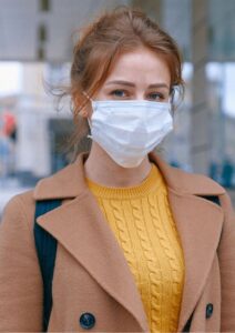 Business Continuity Plan Woman Wearing Face Mask