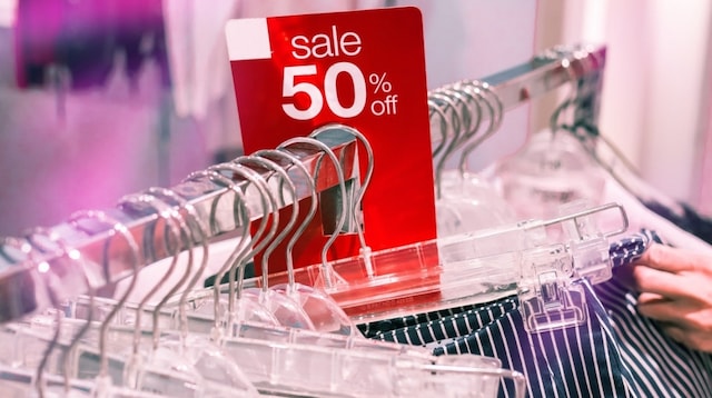 End of Financial Year Sale Phone Clothing Rack