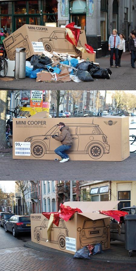 Mini Cooper Guerilla Marketing Amsterdam