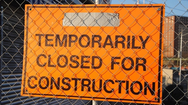 Retained Earnings Closed for Construction Sign