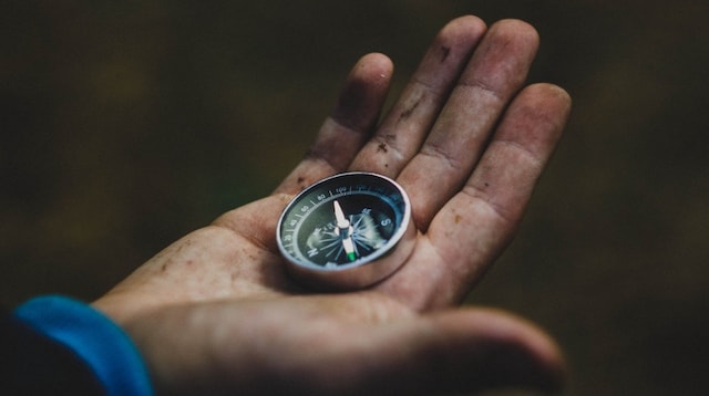 What is Project Management Person Holding Compass