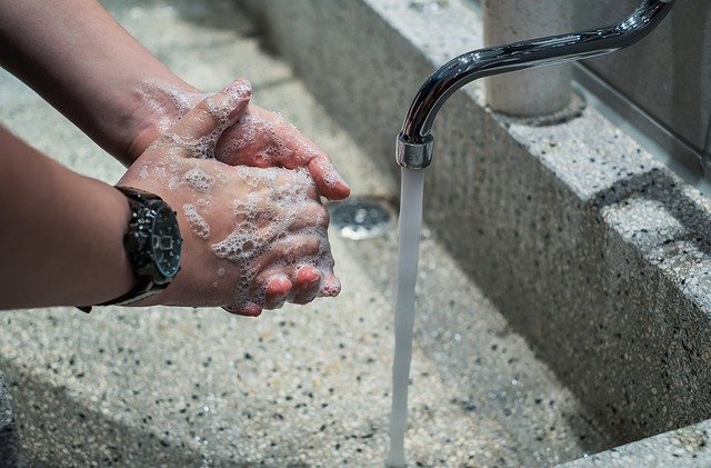 Workplace Safety Person Washing Hands