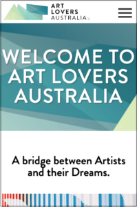 Art Lovers Australia website on mobile