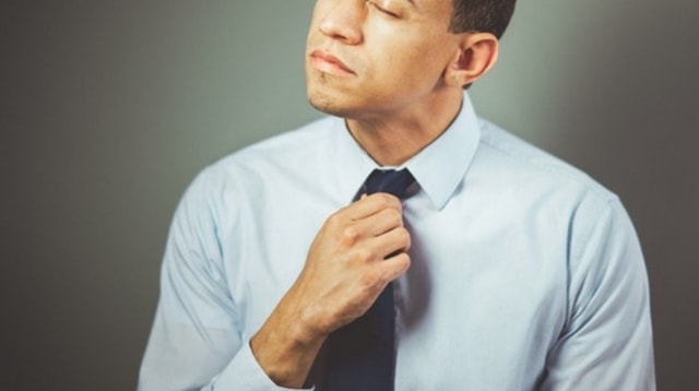 Career Change Man Adjusting Tie