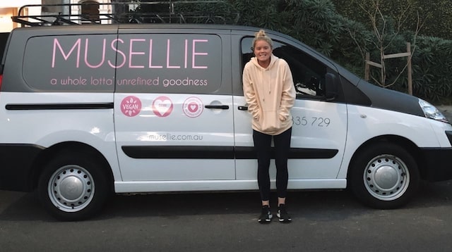 Ellie Colquhoun with Musellie van