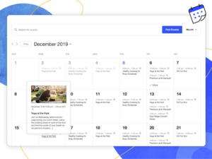 Example WordPress widget events calendar