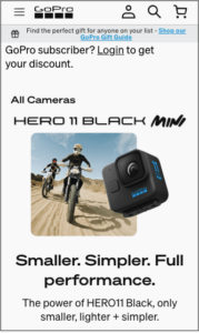 GoPro website home page