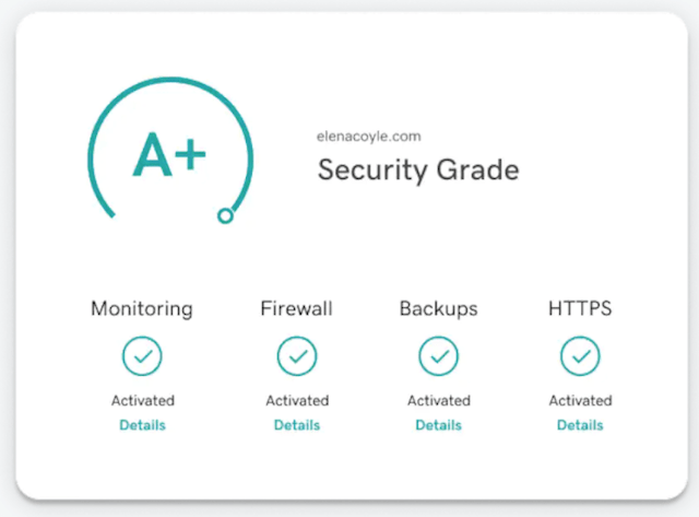 GoDaddy Website Security Dashboard