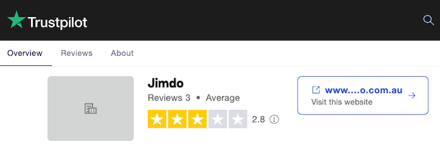 Jimdo TrustPilot review