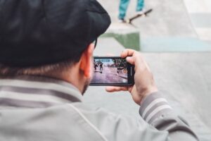 Man shooting video on his phone