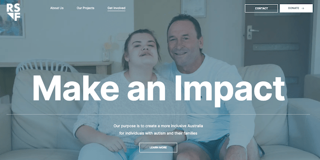 Ricky Stuart Foundation website built by GoDaddy Website Design Services