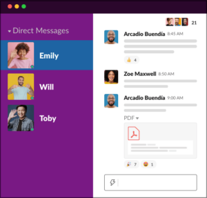 Screenshot of Slack app