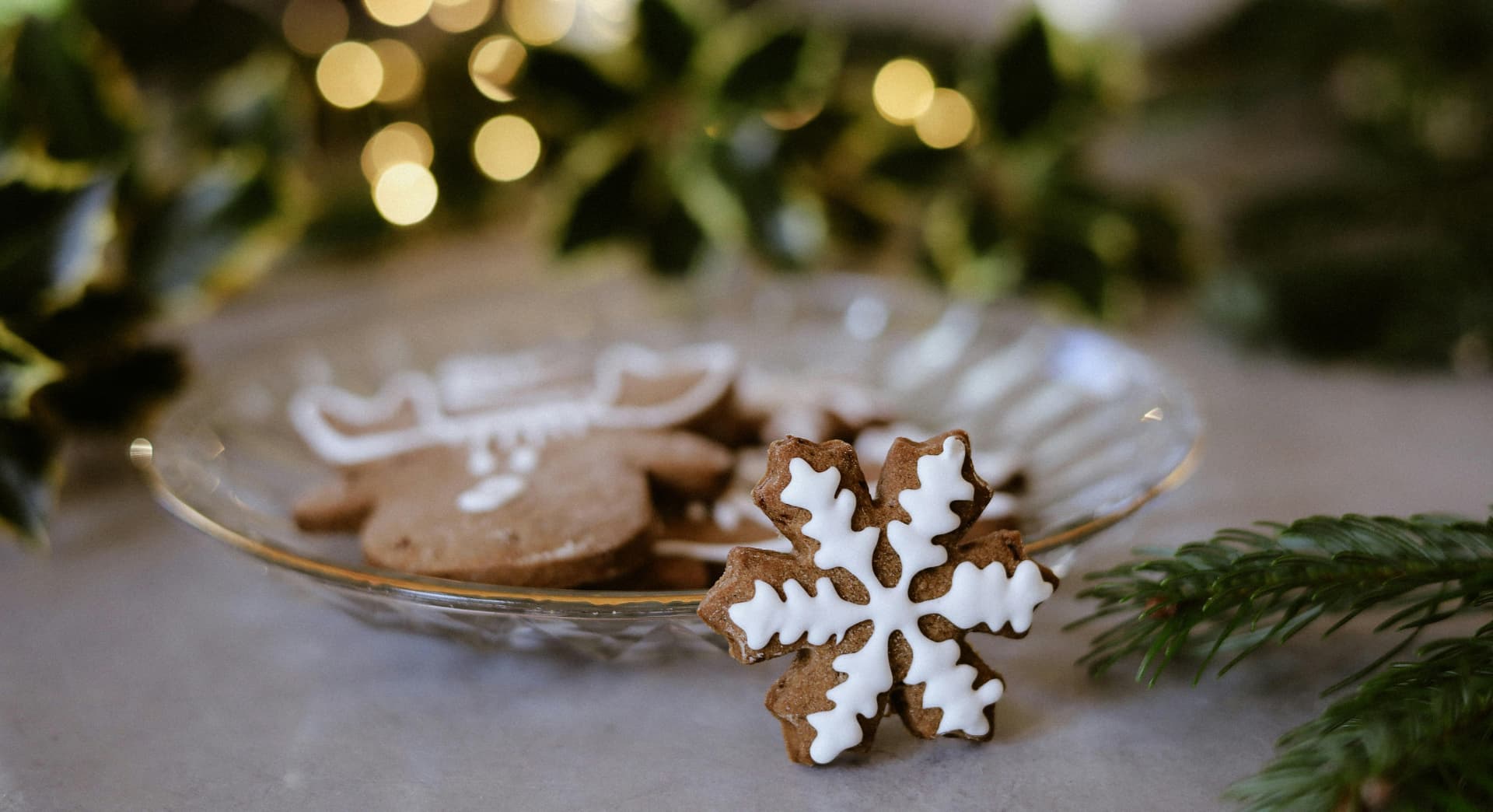 Christmas cookies on a counter