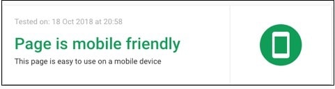 Website Design Google Mobile Test Results