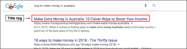Website Design Title Tag in Search Results
