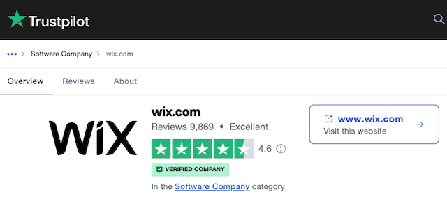 Wix TrustPilot review