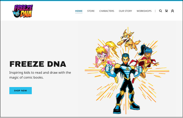 Freeze DNA webstore home-page