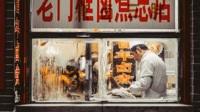 Family Business Man Working Inside Kitchen