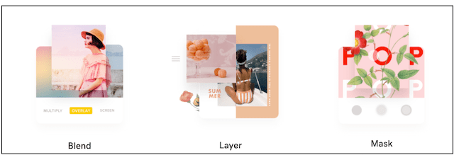 Graphic showing over blend layer and mask features