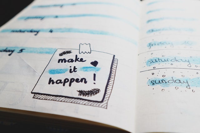 Hand-drawn note that says ‘make it happen’